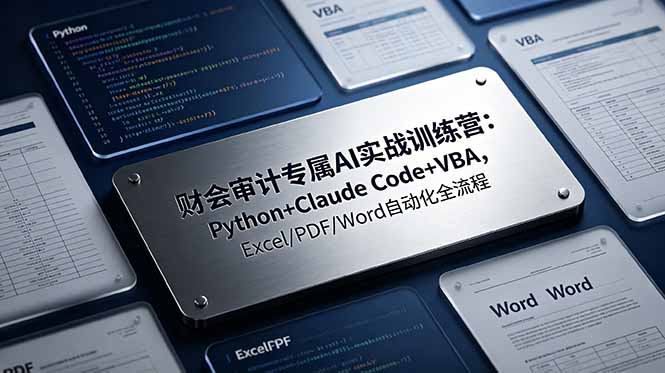 （19028期）财会审计专属 AI实战训练营：Python+Claude Code+VBA，Excel/PDF/Word自动化全流程瀚萌资源网-网赚网-网赚项目网-虚拟资源网-国学资源网-易学资源网-本站有全网最新网赚项目-易学课程资源-中医课程资源的在线下载网站！瀚萌资源网
