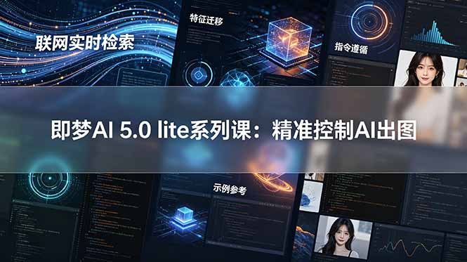 （18962期）即梦AI 5.0 lite实战课：联网实时检索+特征迁移+指令遵循+示例参考，精准控制AI出图瀚萌资源网-网赚网-网赚项目网-虚拟资源网-国学资源网-易学资源网-本站有全网最新网赚项目-易学课程资源-中医课程资源的在线下载网站！瀚萌资源网