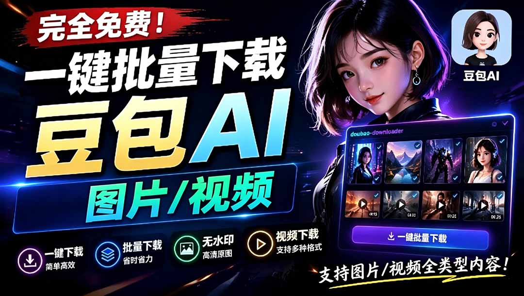 （19107期）Github最新发布！一键批量下载豆包AI无水印图片/视频，简单易用，自动解析提示词，doubao-downloader瀚萌资源网-网赚网-网赚项目网-虚拟资源网-国学资源网-易学资源网-本站有全网最新网赚项目-易学课程资源-中医课程资源的在线下载网站！瀚萌资源网