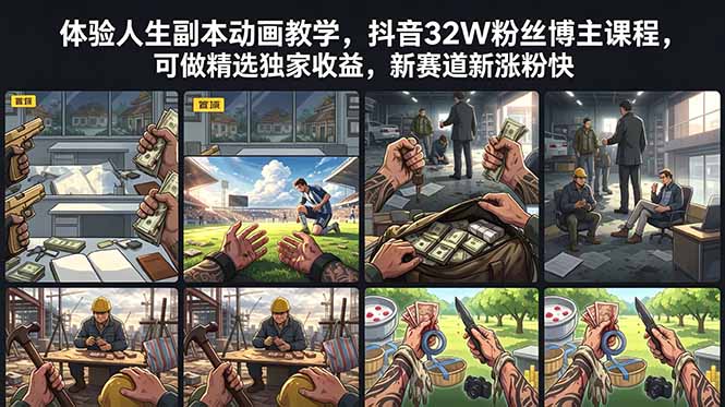 （18826期）体验人生副本动画教学， 抖音32W粉丝博主课程，可做精选独家收益，新赛道新涨粉快瀚萌资源网-网赚网-网赚项目网-虚拟资源网-国学资源网-易学资源网-本站有全网最新网赚项目-易学课程资源-中医课程资源的在线下载网站！瀚萌资源网