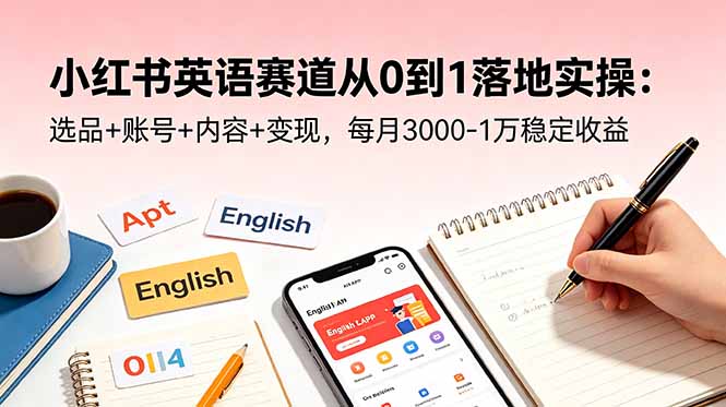 （18771期）小红书英语赛道从0到1落地实操：选品+账号+内容+变现，每月3000-1万稳定收益瀚萌资源网-网赚网-网赚项目网-虚拟资源网-国学资源网-易学资源网-本站有全网最新网赚项目-易学课程资源-中医课程资源的在线下载网站！瀚萌资源网