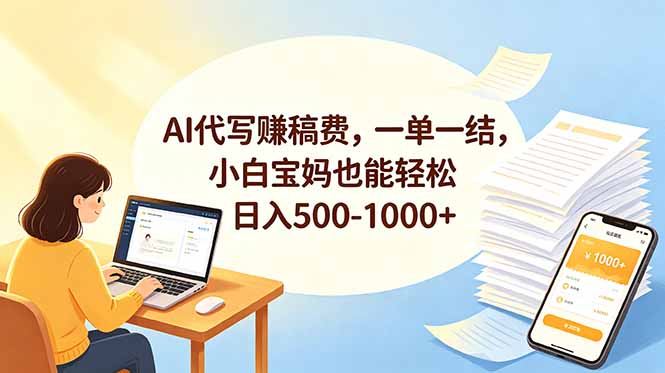（18772期）AI代写赚稿费，一单一结，小白宝妈也能轻松日入500-1000+瀚萌资源网-网赚网-网赚项目网-虚拟资源网-国学资源网-易学资源网-本站有全网最新网赚项目-易学课程资源-中医课程资源的在线下载网站！瀚萌资源网