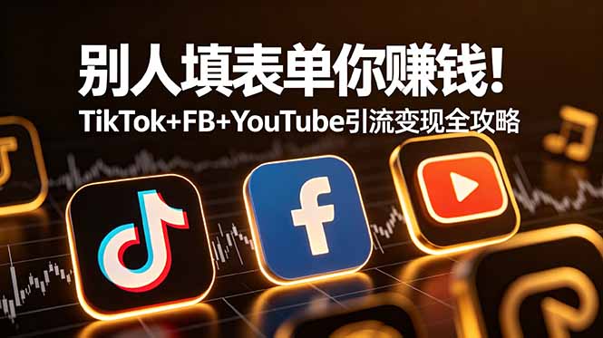 （19018期）别人填表单你赚钱！TikTok+FB+YouTube 引流变现全攻略【原创双语字幕】瀚萌资源网-网赚网-网赚项目网-虚拟资源网-国学资源网-易学资源网-本站有全网最新网赚项目-易学课程资源-中医课程资源的在线下载网站！瀚萌资源网