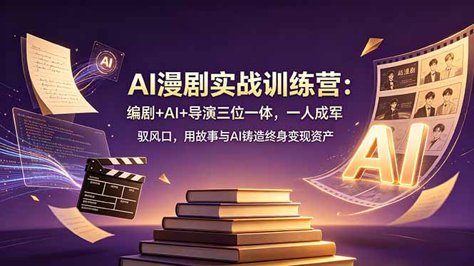 （19032期）AI漫剧实战训练营：编剧+AI+导演三位一体，一人成军 驭风口，用故事与AI铸造终身变现资产瀚萌资源网-网赚网-网赚项目网-虚拟资源网-国学资源网-易学资源网-本站有全网最新网赚项目-易学课程资源-中医课程资源的在线下载网站！瀚萌资源网