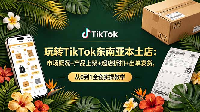（19045期）玩转TikTok东南亚本土店：市场概况+产品上架+起店折扣+出单发货，从0到1全套实操教学瀚萌资源网-网赚网-网赚项目网-虚拟资源网-国学资源网-易学资源网-本站有全网最新网赚项目-易学课程资源-中医课程资源的在线下载网站！瀚萌资源网