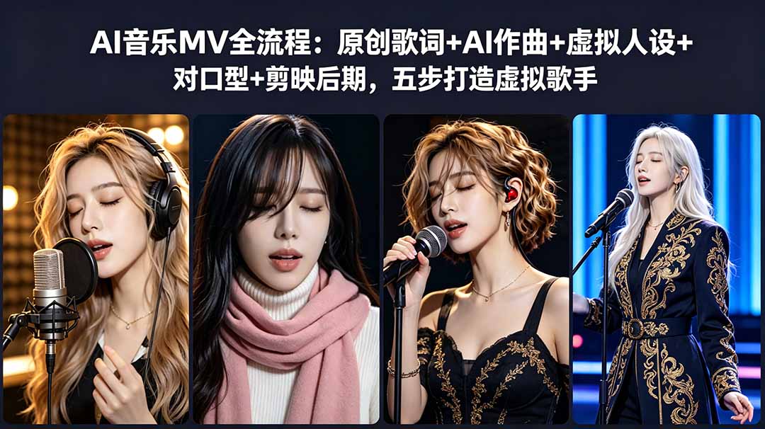 （18710期）AI音乐MV全流程：原创歌词+AI作曲+虚拟人设+对口型+剪映后期，五步打造虚拟歌手瀚萌资源网-网赚网-网赚项目网-虚拟资源网-国学资源网-易学资源网-本站有全网最新网赚项目-易学课程资源-中医课程资源的在线下载网站！瀚萌资源网