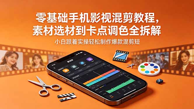 （18750期）零基础手机影视混剪教程，素材选材到卡点调色全拆解，小白跟着实操轻松制作爆款混剪短片瀚萌资源网-网赚网-网赚项目网-虚拟资源网-国学资源网-易学资源网-本站有全网最新网赚项目-易学课程资源-中医课程资源的在线下载网站！瀚萌资源网