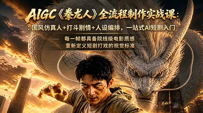 （18849期）AIGC《豢龙人》全流程制作实战课：国风仿真人+打斗剧情+人设编排，一站式AI短剧入门瀚萌资源网-网赚网-网赚项目网-虚拟资源网-国学资源网-易学资源网-本站有全网最新网赚项目-易学课程资源-中医课程资源的在线下载网站！瀚萌资源网