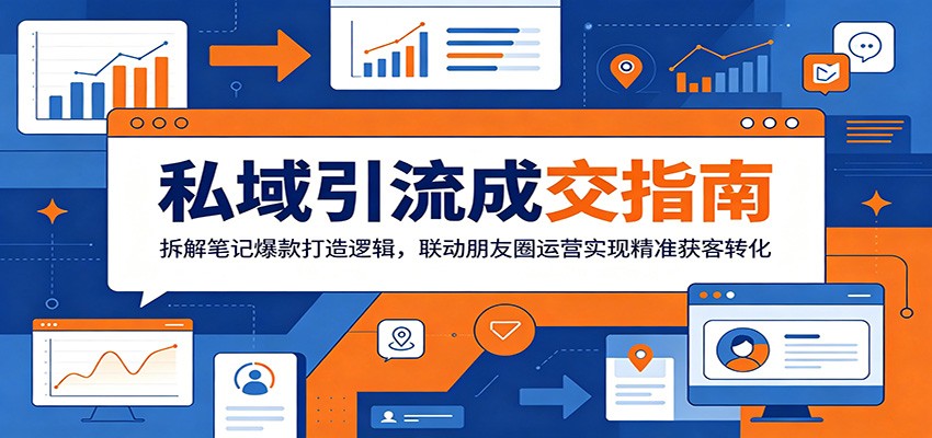 私域引流成交指南：拆解笔记爆款打造逻辑，联动朋友圈运营实现精准获客转化瀚萌资源网-网赚网-网赚项目网-虚拟资源网-国学资源网-易学资源网-本站有全网最新网赚项目-易学课程资源-中医课程资源的在线下载网站！瀚萌资源网