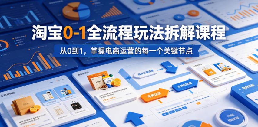 淘宝0-1全流程玩法拆解课程，从0到1，掌握电商运营的每一个关键节点瀚萌资源网-网赚网-网赚项目网-虚拟资源网-国学资源网-易学资源网-本站有全网最新网赚项目-易学课程资源-中医课程资源的在线下载网站！瀚萌资源网