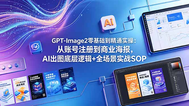 （18835期）GPT-Image2零基础到精通实操：从账号注册到商业海报，AI出图底层逻辑+全场景实战SOP瀚萌资源网-网赚网-网赚项目网-虚拟资源网-国学资源网-易学资源网-本站有全网最新网赚项目-易学课程资源-中医课程资源的在线下载网站！瀚萌资源网