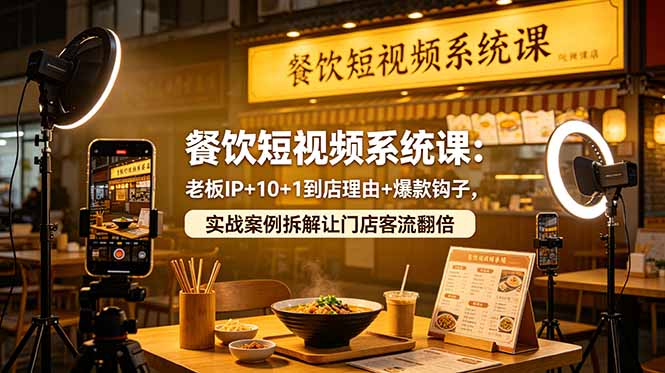 （18712期）餐饮短视频系统课：老板IP+10+1到店理由+爆款钩子，实战案例拆解让门店客流翻倍瀚萌资源网-网赚网-网赚项目网-虚拟资源网-国学资源网-易学资源网-本站有全网最新网赚项目-易学课程资源-中医课程资源的在线下载网站！瀚萌资源网