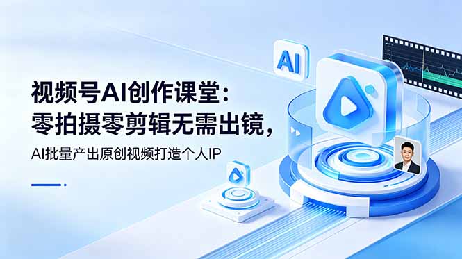 （19049期）视频号AI创作课堂：零拍摄零剪辑无需出镜，AI批量产出原创视频打造个人IP瀚萌资源网-网赚网-网赚项目网-虚拟资源网-国学资源网-易学资源网-本站有全网最新网赚项目-易学课程资源-中医课程资源的在线下载网站！瀚萌资源网