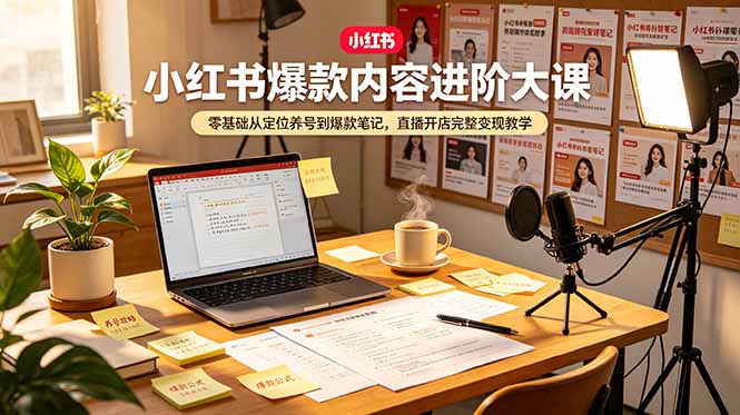 （19118期）小红书爆款内容进阶大课，零基础从定位养号到爆款笔记，直播开店完整变现教学瀚萌资源网-网赚网-网赚项目网-虚拟资源网-国学资源网-易学资源网-本站有全网最新网赚项目-易学课程资源-中医课程资源的在线下载网站！瀚萌资源网