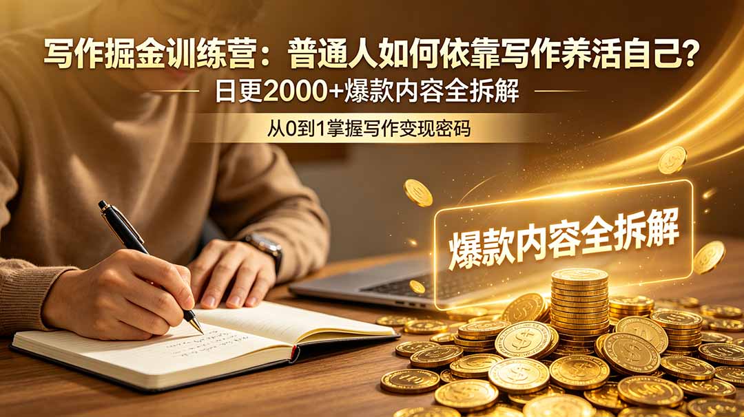 （18901期）写作掘金训练营：普通人如何依靠写作养活自己？日更2000+爆款内容全拆解瀚萌资源网-网赚网-网赚项目网-虚拟资源网-国学资源网-易学资源网-本站有全网最新网赚项目-易学课程资源-中医课程资源的在线下载网站！瀚萌资源网