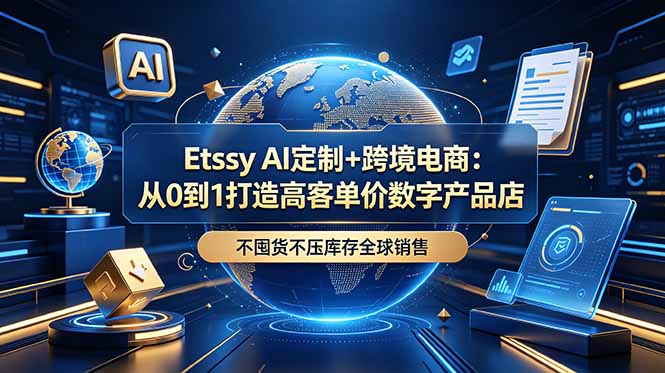 （18974期）Etsy AI定制+跨境电商：从0到1打造高客单价数字产品店，不囤货不压库存全球销售瀚萌资源网-网赚网-网赚项目网-虚拟资源网-国学资源网-易学资源网-本站有全网最新网赚项目-易学课程资源-中医课程资源的在线下载网站！瀚萌资源网