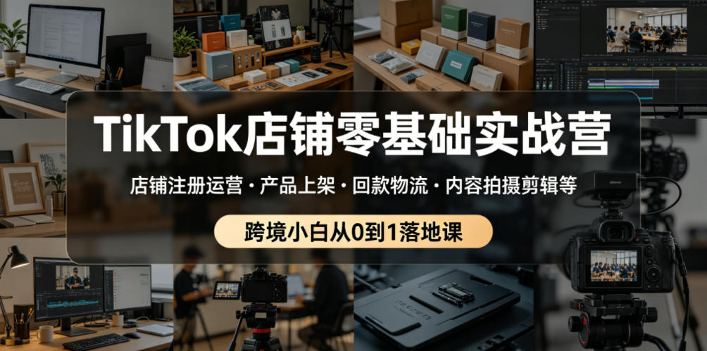 TikTok店铺零基础实战营，店铺注册运营・产品上架・回款物流・内容拍摄剪辑等 ，跨境小白从0到1落地课瀚萌资源网-网赚网-网赚项目网-虚拟资源网-国学资源网-易学资源网-本站有全网最新网赚项目-易学课程资源-中医课程资源的在线下载网站！瀚萌资源网