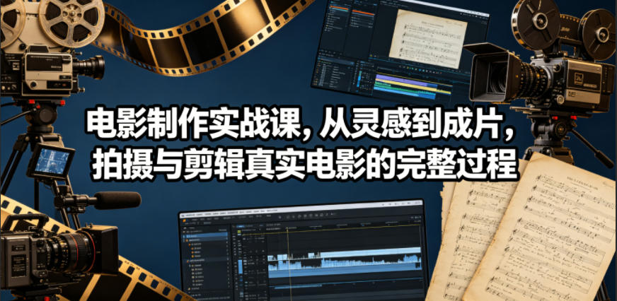 电影制作实战课，从灵感到成片，拍摄与剪辑真实电影的完整过程【原创双语字幕】瀚萌资源网-网赚网-网赚项目网-虚拟资源网-国学资源网-易学资源网-本站有全网最新网赚项目-易学课程资源-中医课程资源的在线下载网站！瀚萌资源网