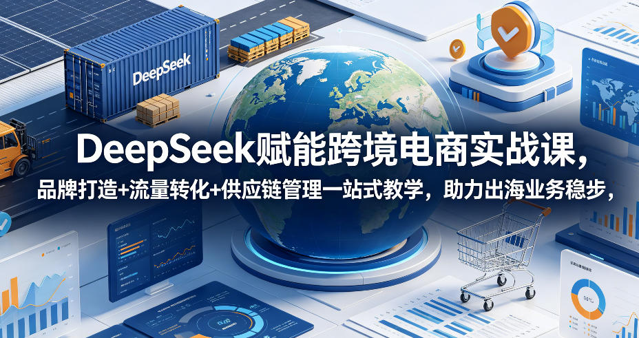DeepSeek赋能跨境电商实战课，品牌打造+流量转化+供应链管理一站式教学，助力出海业务稳步发展瀚萌资源网-网赚网-网赚项目网-虚拟资源网-国学资源网-易学资源网-本站有全网最新网赚项目-易学课程资源-中医课程资源的在线下载网站！瀚萌资源网