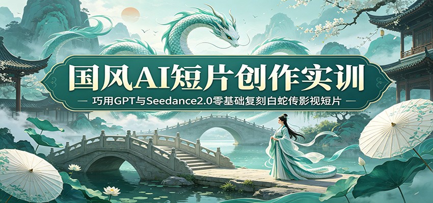 国风AI短片创作实训：巧用GPT与Seedance2.0零基础复刻白蛇传影视短片瀚萌资源网-网赚网-网赚项目网-虚拟资源网-国学资源网-易学资源网-本站有全网最新网赚项目-易学课程资源-中医课程资源的在线下载网站！瀚萌资源网
