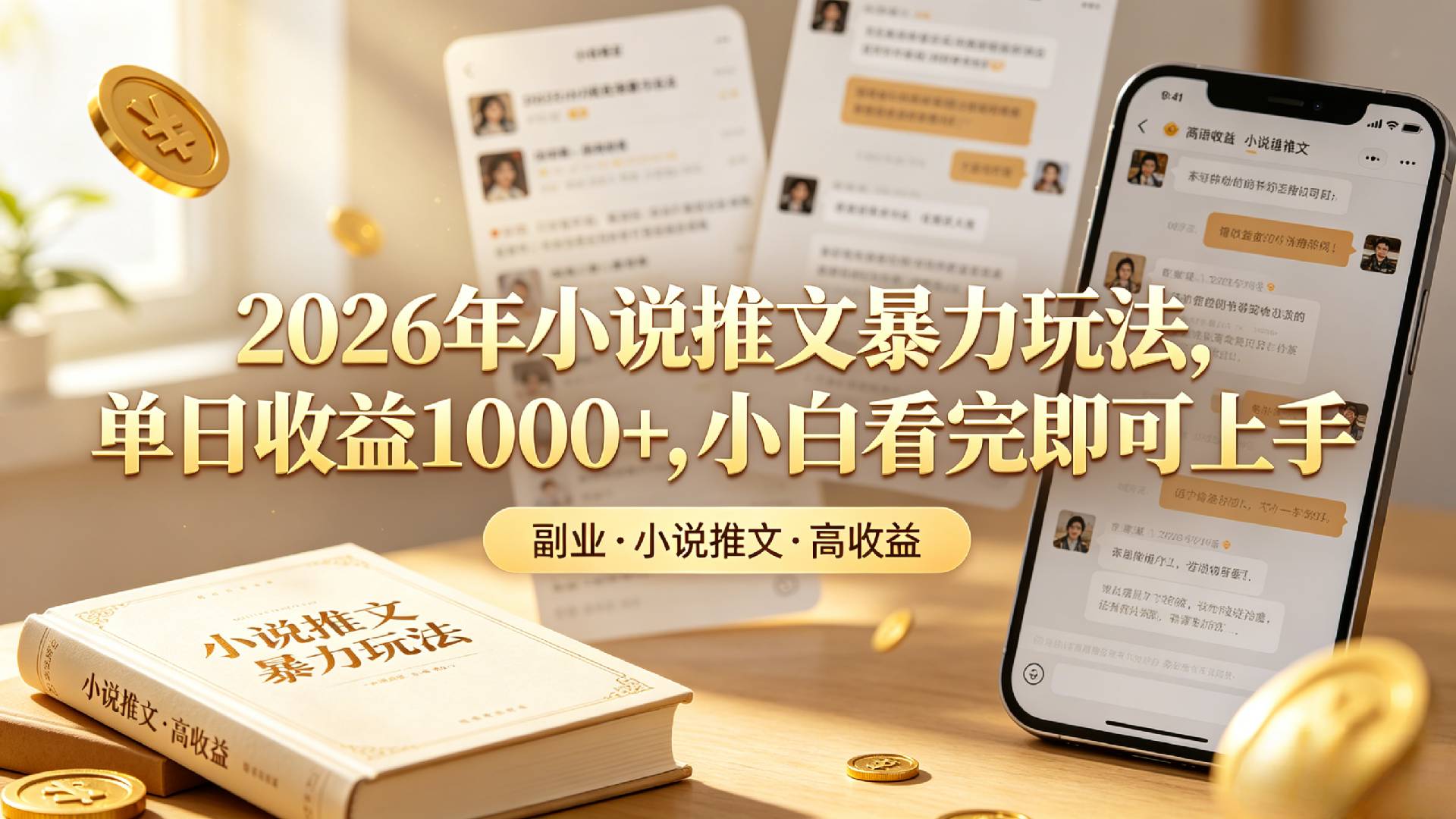 2026年小说推文暴力玩法，单日收益1000+，小白看完即可上手瀚萌资源网-网赚网-网赚项目网-虚拟资源网-国学资源网-易学资源网-本站有全网最新网赚项目-易学课程资源-中医课程资源的在线下载网站！瀚萌资源网