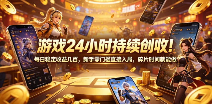 游戏24小时持续创收！每日稳定收益几百，新手零门槛直接入局，碎片时间就能做【揭秘】瀚萌资源网-网赚网-网赚项目网-虚拟资源网-国学资源网-易学资源网-本站有全网最新网赚项目-易学课程资源-中医课程资源的在线下载网站！瀚萌资源网