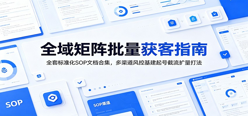 全域矩阵批量获客指南：全套标准化SOP文档合集，多渠道风控基建起号截流扩量打法瀚萌资源网-网赚网-网赚项目网-虚拟资源网-国学资源网-易学资源网-本站有全网最新网赚项目-易学课程资源-中医课程资源的在线下载网站！瀚萌资源网