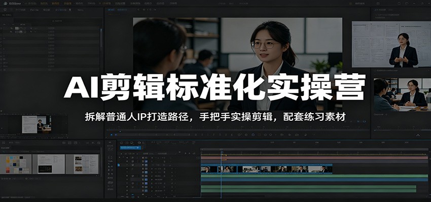 AI剪辑标准化实操营：拆解普通人IP打造路径，手把手实操剪辑，配套练习素材瀚萌资源网-网赚网-网赚项目网-虚拟资源网-国学资源网-易学资源网-本站有全网最新网赚项目-易学课程资源-中医课程资源的在线下载网站！瀚萌资源网