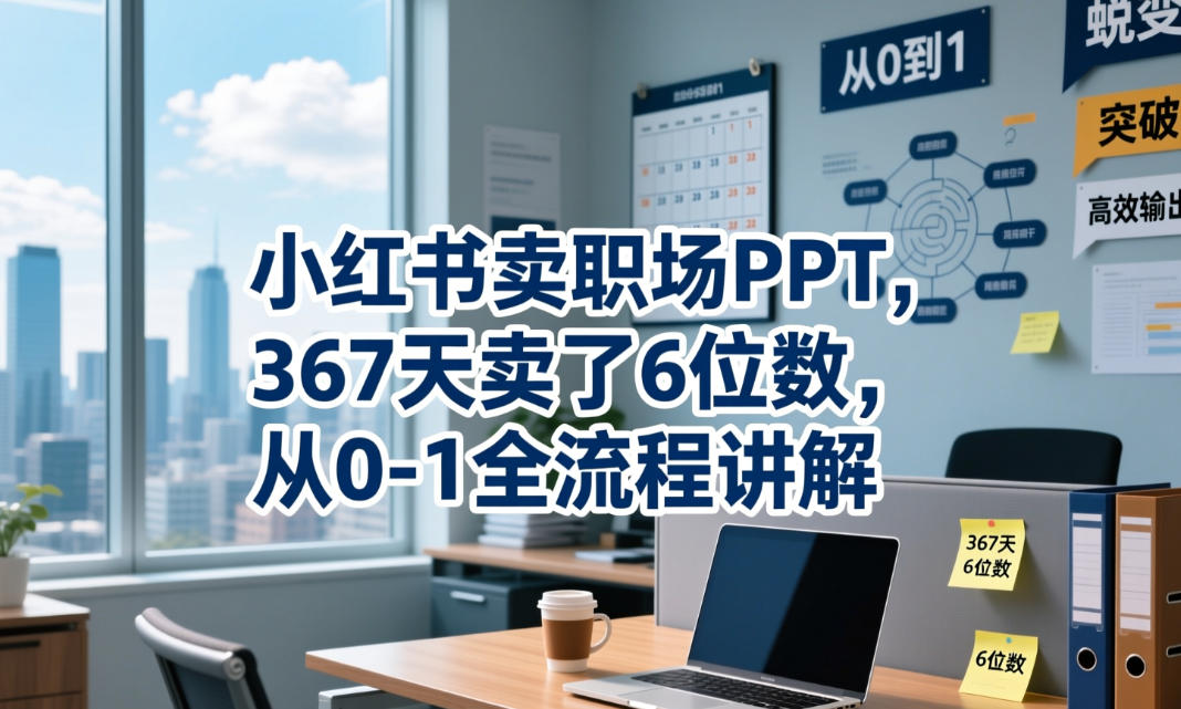 小红书卖职场PPT，367天卖了6位数，从0-1全流程讲解瀚萌资源网-网赚网-网赚项目网-虚拟资源网-国学资源网-易学资源网-本站有全网最新网赚项目-易学课程资源-中医课程资源的在线下载网站！瀚萌资源网