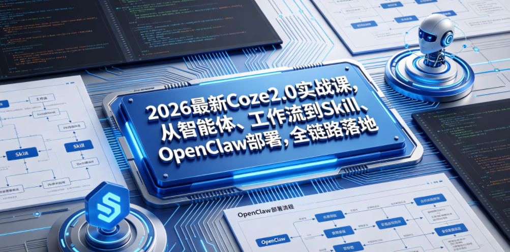 2026最新Coze2.0实战课，从智能体、工作流到Skill、OpenClaw部署，全链路落地瀚萌资源网-网赚网-网赚项目网-虚拟资源网-国学资源网-易学资源网-本站有全网最新网赚项目-易学课程资源-中医课程资源的在线下载网站！瀚萌资源网