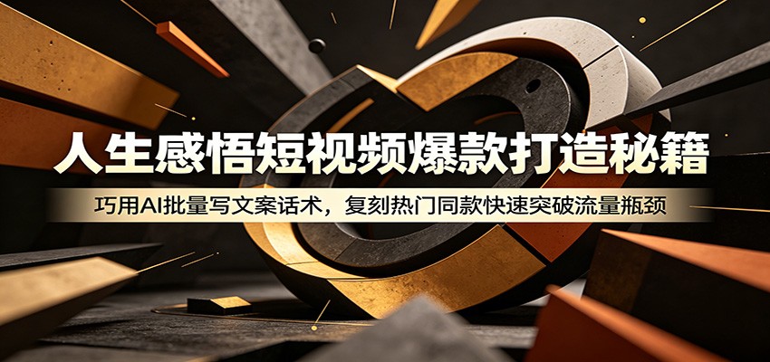 人生感悟短视频爆款打造秘籍：巧用A 批量写文案话术，复刻热门同款快速突破流量瓶颈瀚萌资源网-网赚网-网赚项目网-虚拟资源网-国学资源网-易学资源网-本站有全网最新网赚项目-易学课程资源-中医课程资源的在线下载网站！瀚萌资源网