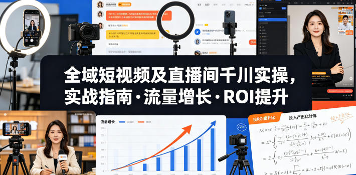 全域短视频及直播间千川实操，实战指南·流量增长·ROI提升（更新）瀚萌资源网-网赚网-网赚项目网-虚拟资源网-国学资源网-易学资源网-本站有全网最新网赚项目-易学课程资源-中医课程资源的在线下载网站！瀚萌资源网