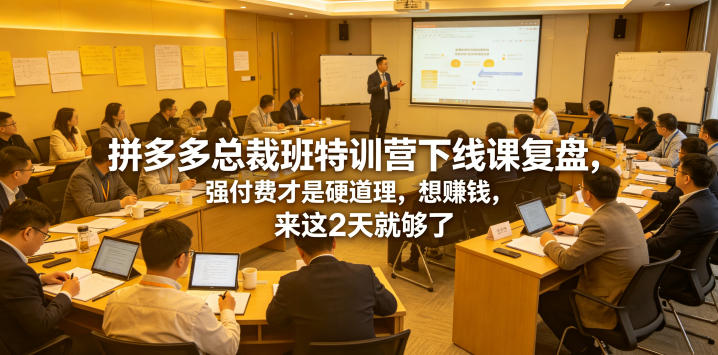 拼多多总裁班特训营下线课复盘，强付费才是硬道理，想賺钱，来这2天就够了瀚萌资源网-网赚网-网赚项目网-虚拟资源网-国学资源网-易学资源网-本站有全网最新网赚项目-易学课程资源-中医课程资源的在线下载网站！瀚萌资源网