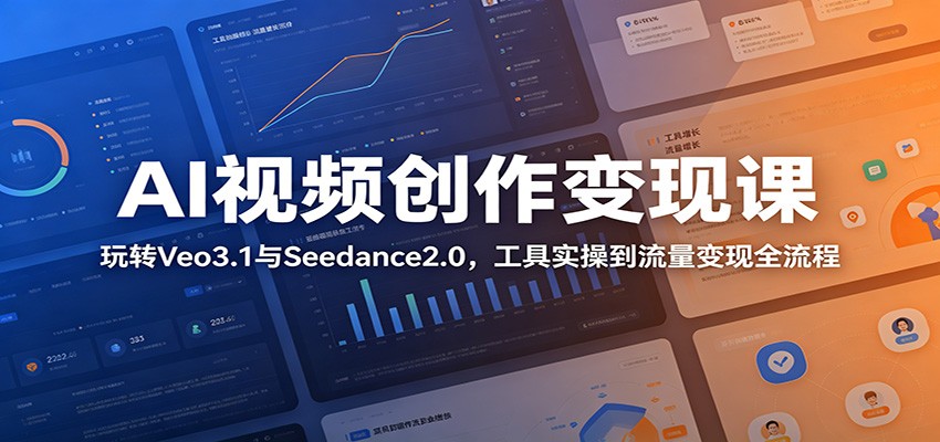 AI视频创作变现课：玩转Veo3.1与Seedance2.0，工具实操到流量变现全流程瀚萌资源网-网赚网-网赚项目网-虚拟资源网-国学资源网-易学资源网-本站有全网最新网赚项目-易学课程资源-中医课程资源的在线下载网站！瀚萌资源网