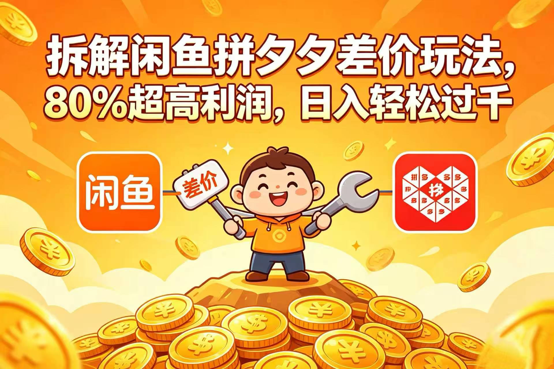 拆解闲鱼拼夕夕差价玩法，80% 超高利润，日入轻松过千瀚萌资源网-网赚网-网赚项目网-虚拟资源网-国学资源网-易学资源网-本站有全网最新网赚项目-易学课程资源-中医课程资源的在线下载网站！瀚萌资源网