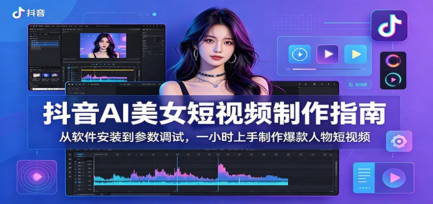 抖音AI美女短视频制作指南：从软件安装到参数调试，一小时上手制作爆款人物短视频瀚萌资源网-网赚网-网赚项目网-虚拟资源网-国学资源网-易学资源网-本站有全网最新网赚项目-易学课程资源-中医课程资源的在线下载网站！瀚萌资源网