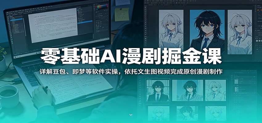 零基础AI漫剧掘金课：详解豆包、即梦等软件实操，依托文生图视频完成原创漫剧制作瀚萌资源网-网赚网-网赚项目网-虚拟资源网-国学资源网-易学资源网-本站有全网最新网赚项目-易学课程资源-中医课程资源的在线下载网站！瀚萌资源网