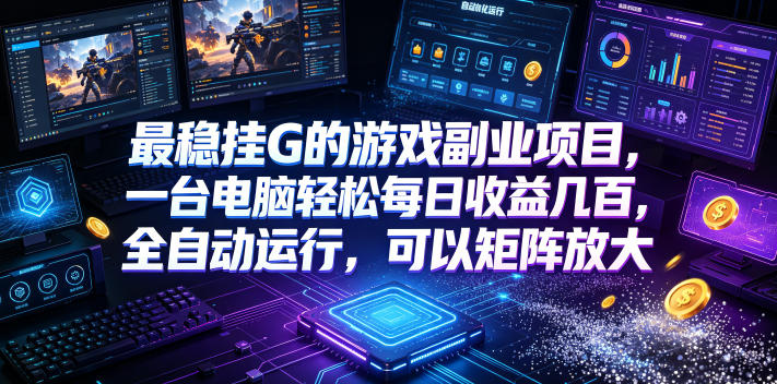 最稳挂G的游戏副业项目，一台电脑轻松每日收益几百，全自动运行，可以矩阵放大【揭秘】瀚萌资源网-网赚网-网赚项目网-虚拟资源网-国学资源网-易学资源网-本站有全网最新网赚项目-易学课程资源-中医课程资源的在线下载网站！瀚萌资源网