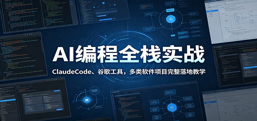 AI编程全栈实战：ClaudeCode、谷歌工具，多类软件项目完整落地教学瀚萌资源网-网赚网-网赚项目网-虚拟资源网-国学资源网-易学资源网-本站有全网最新网赚项目-易学课程资源-中医课程资源的在线下载网站！瀚萌资源网