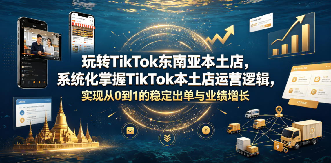 玩转TikTok东南亚本土店，系统化掌握TikTok本土店运营逻辑，实现从0到1的稳定出单与业绩增长瀚萌资源网-网赚网-网赚项目网-虚拟资源网-国学资源网-易学资源网-本站有全网最新网赚项目-易学课程资源-中医课程资源的在线下载网站！瀚萌资源网