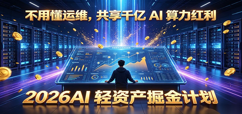 不用懂运维，共享千亿 AI 算力红利，2026AI 轻资产掘金计划瀚萌资源网-网赚网-网赚项目网-虚拟资源网-国学资源网-易学资源网-本站有全网最新网赚项目-易学课程资源-中医课程资源的在线下载网站！瀚萌资源网
