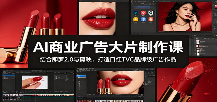 AI商业广告大片制作课:结合即梦2.0与剪映,打造口红TVC品牌级广告作品瀚萌资源网-网赚网-网赚项目网-虚拟资源网-国学资源网-易学资源网-本站有全网最新网赚项目-易学课程资源-中医课程资源的在线下载网站!瀚萌资源网