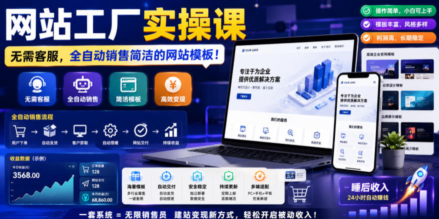 网站工厂实操课，无需客服，网站模板自动赚钱！【原创双语字幕】瀚萌资源网-网赚网-网赚项目网-虚拟资源网-国学资源网-易学资源网-本站有全网最新网赚项目-易学课程资源-中医课程资源的在线下载网站！瀚萌资源网