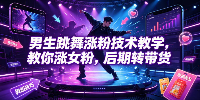男生跳舞涨粉技术教学，教你涨女粉，后期转带货瀚萌资源网-网赚网-网赚项目网-虚拟资源网-国学资源网-易学资源网-本站有全网最新网赚项目-易学课程资源-中医课程资源的在线下载网站！瀚萌资源网