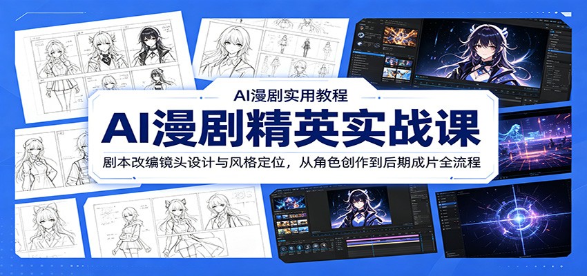 AI漫剧精英实战课：剧本改编镜头设计与风格定位，从角色创作到后期成片全流程瀚萌资源网-网赚网-网赚项目网-虚拟资源网-国学资源网-易学资源网-本站有全网最新网赚项目-易学课程资源-中医课程资源的在线下载网站！瀚萌资源网