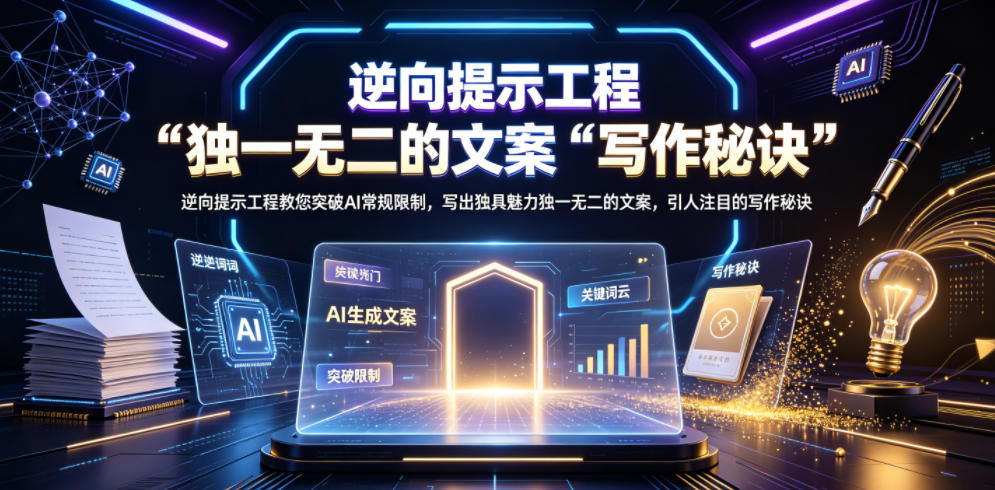 逆向提示工程教您突破AI常规限制，写出独具魅力独一无二的文案，引人注目的写作秘诀【原创双语字幕】瀚萌资源网-网赚网-网赚项目网-虚拟资源网-国学资源网-易学资源网-本站有全网最新网赚项目-易学课程资源-中医课程资源的在线下载网站！瀚萌资源网