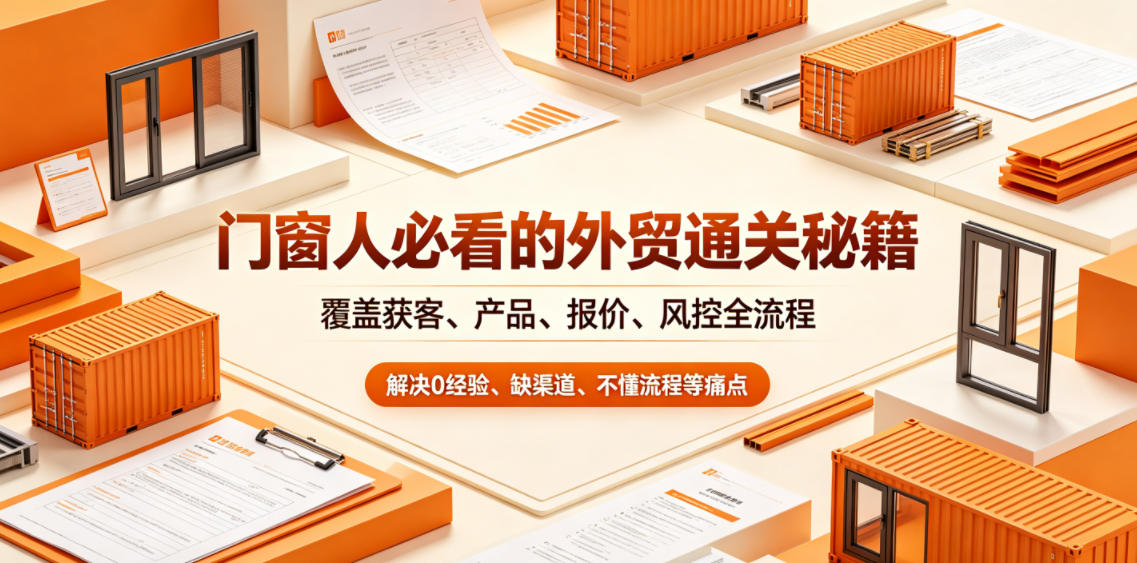 门窗人必看的外贸通关秘籍，块覆盖获客、产品、报价、风控全流程，解决0经验、缺渠道、不懂流程等痛点瀚萌资源网-网赚网-网赚项目网-虚拟资源网-国学资源网-易学资源网-本站有全网最新网赚项目-易学课程资源-中医课程资源的在线下载网站！瀚萌资源网