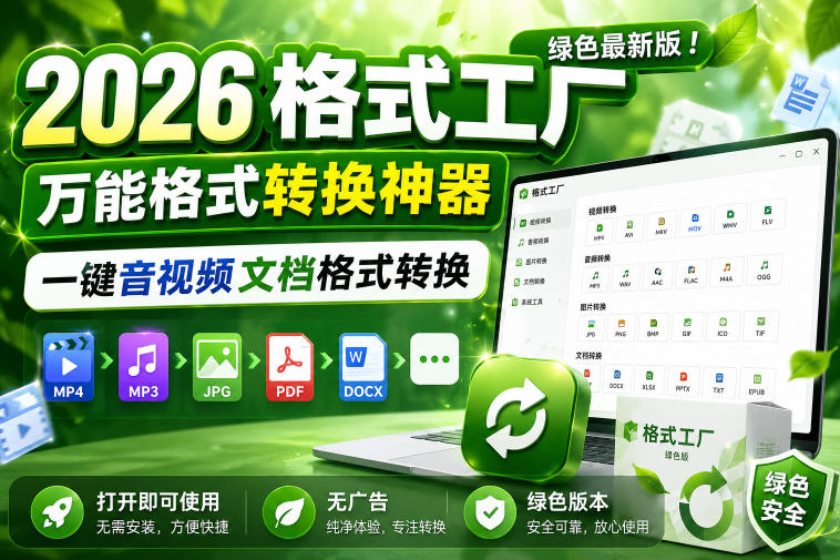 2026格式工厂绿色最新版！万能格式转换神器，一键音视频文档格式转换，打开即可使用，无广告绿色版本瀚萌资源网-网赚网-网赚项目网-虚拟资源网-国学资源网-易学资源网-本站有全网最新网赚项目-易学课程资源-中医课程资源的在线下载网站！瀚萌资源网