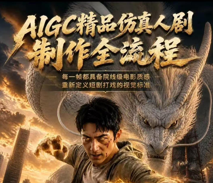 AIGC精品仿真人剧豢龙人全流程制作解析2026，国风仿真人创作+打斗剧情+人设编排，一站式AI短剧入门瀚萌资源网-网赚网-网赚项目网-虚拟资源网-国学资源网-易学资源网-本站有全网最新网赚项目-易学课程资源-中医课程资源的在线下载网站！瀚萌资源网