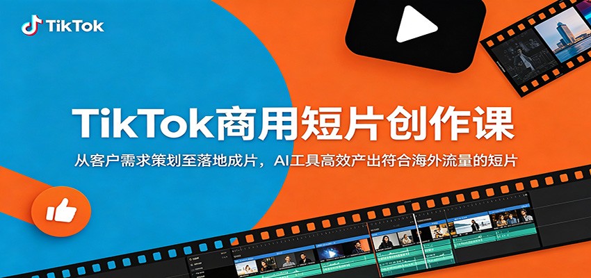 TikTok商用短片创作课：从客户需求策划至落地成片，AI工具高效产出符合海外流量的短片瀚萌资源网-网赚网-网赚项目网-虚拟资源网-国学资源网-易学资源网-本站有全网最新网赚项目-易学课程资源-中医课程资源的在线下载网站！瀚萌资源网